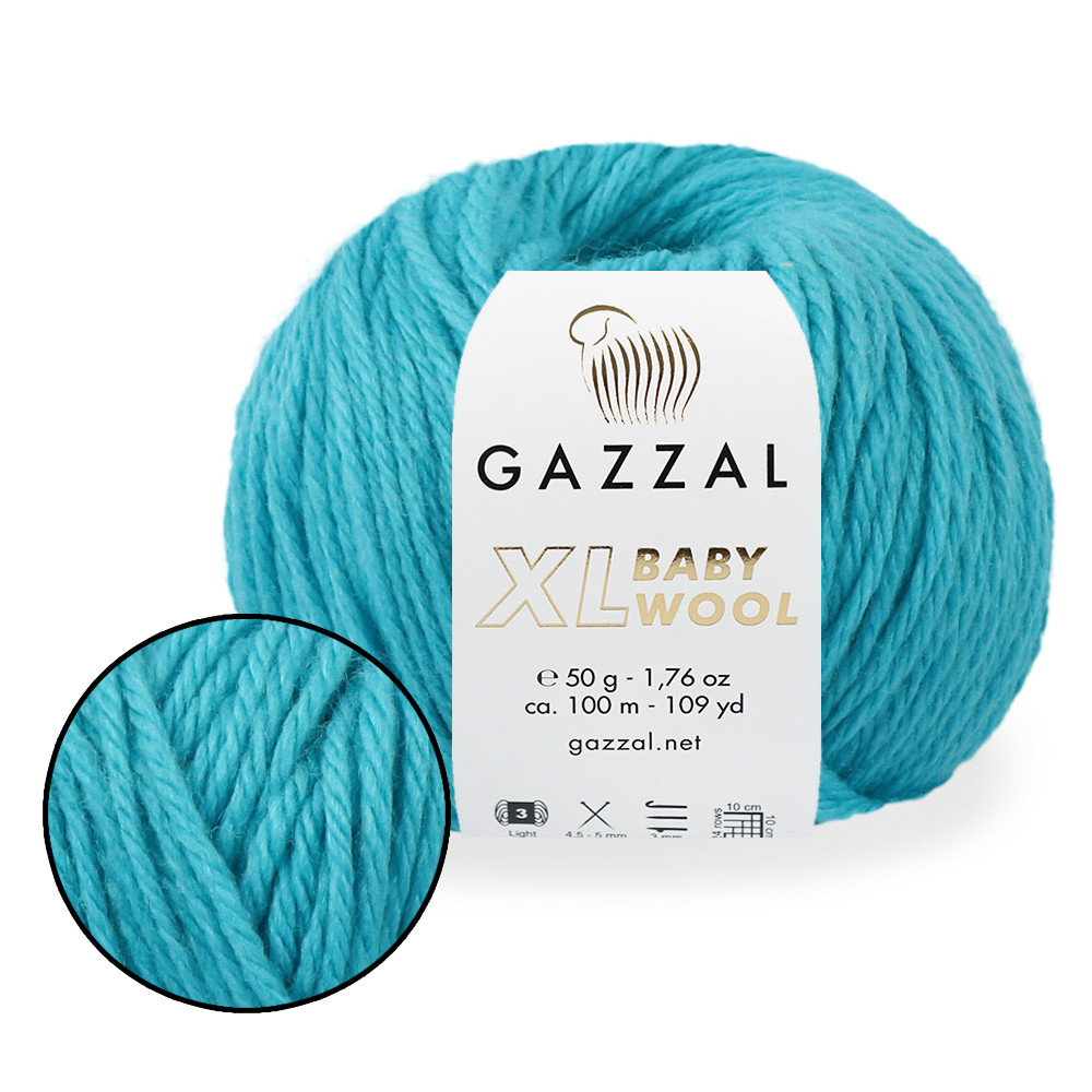 Gazzal Baby Wool XL, Бірюза №820, фото 1