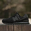 Чоловічі кросівки New balance 574 black чорні Нью Баланс замш сітка весна літо, фото 9