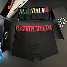 Чоловічі труси боксери 5 шт (набір) + подарункова коробка CK, фото 3