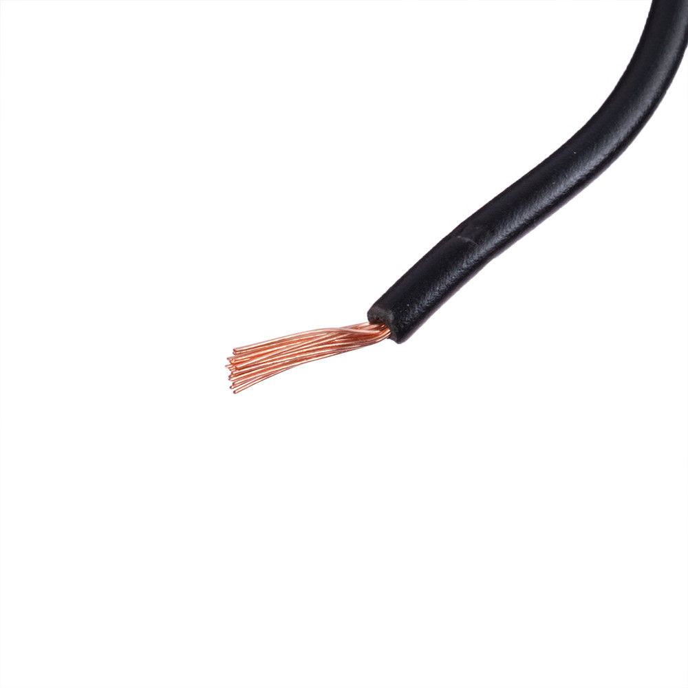 Дріт багатожильний 0.5mm2 (20AWG/16xD0.20 мм, мідь, PVC), чорний, 1 м
