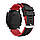Силіконовий ремінець для годинника 22 мм чорно-червоний, фото 2