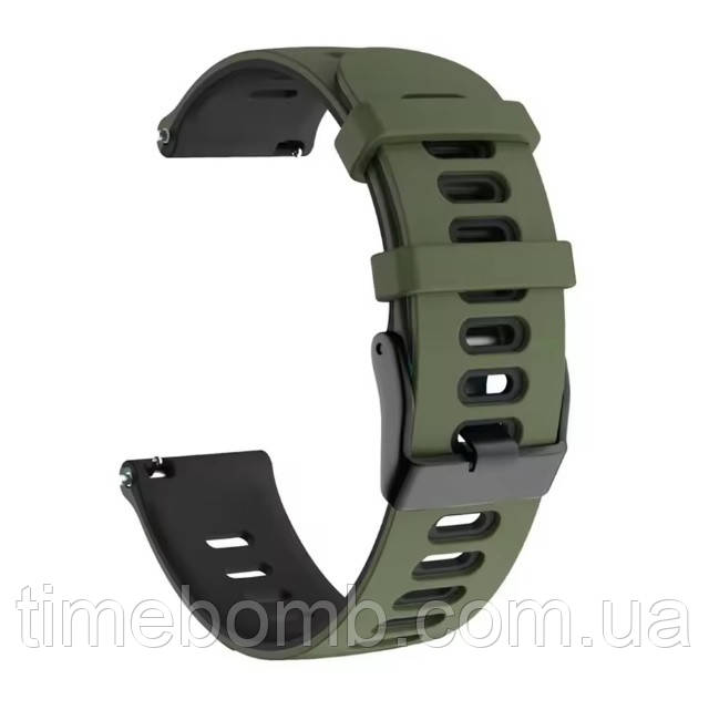 Силіконовий ремінець для годинника 22 мм оливковий тип-2