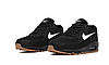 Чоловічі кросівки Nike Air Max 90 black white Найк Аір Макс 90 чорно-білі шкіряні, фото 6