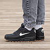 Чоловічі кросівки Nike Air Max 90 black white Найк Аір Макс 90 чорно-білі шкіряні, фото 9
