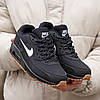 Чоловічі кросівки Nike Air Max 90 black white Найк Аір Макс 90 чорно-білі шкіряні, фото 5
