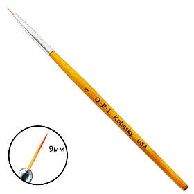 Тонкий пензлик OPI № 1, 9 мм з дерев'яною ручкою - для розпису, малювання та промальовування дрібних деталей на нігтях