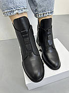 Черевики жіночі демісезонні MyClassic 2025-22-1 чорні шкіряні, фото 2