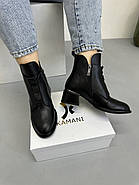 Черевики жіночі демісезонні MyClassic 2025-22-1 чорні шкіряні, фото 3