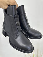 Черевики жіночі демісезонні MyClassic 2025-22-1 чорні шкіряні, фото 4
