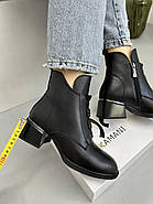 Черевики жіночі демісезонні MyClassic 2025-22-1 чорні шкіряні, фото 7