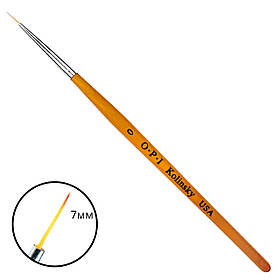 Тонкий пензлик OPI № 0, 7 мм з дерев'яною ручкою - для розпису, малювання та промальовування дрібних деталей на нігтях