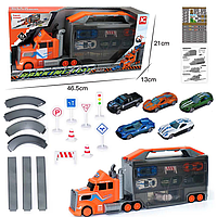 Ігровий набір трек із машинками та дорожніми знаки Lucky Town XG879-112 іграшкова фура з машинками та треком AKR
