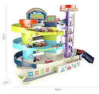 Іграшковий гараж T 103-77A ігровий 3-поверховий паркінг із треком для дитячих машинок музичний гараж AKR