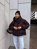 Жіночий зимовий об'ємний пуховик з капюшоном, фото 2