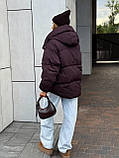 Жіночий зимовий об'ємний пуховик з капюшоном, фото 3