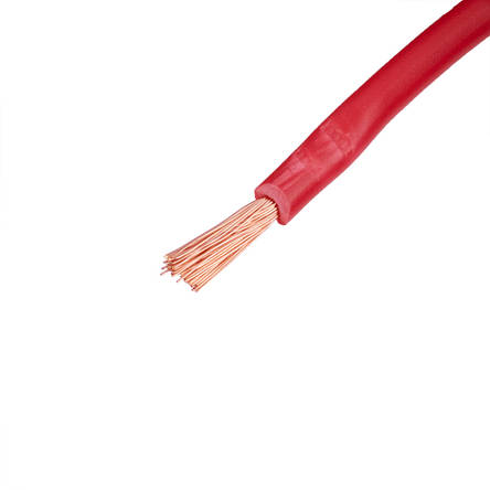 Дріт багатожильний 2.5mm2 (14AWG/77xD0.20 мм, мідь, PVC), червоний, 1 м, фото 2