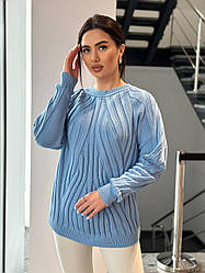 Теплий жіночий светр фактурна в'язка Ssmod2280