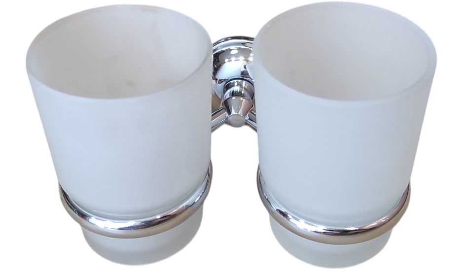 Подвійний стакан для зубних щіток Атак  (латунь) 3230021, фото 1