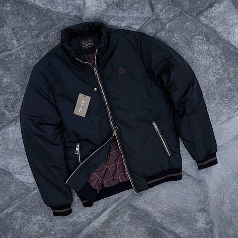 Чоловіча демісезонна куртка Loro Piana чорна, куртка бомбер осінна брендова куртка Лоро Піана, фото 1