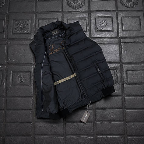 Чоловіча жилетка Loro Piana чорна тепла брендова жилетка люкс якість, фото 1