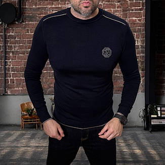 Чоловічий джемпер Stefano Ricci чорний тонкий брендовий светр Стефано Річчі, фото 2