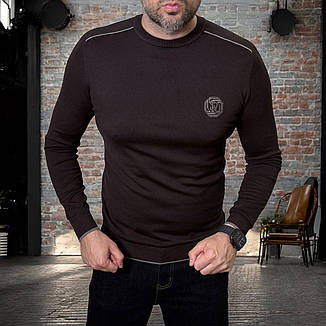 Чоловічий джемпер Stefano Ricci чорний тонкий брендовий светр Стефано Річчі, фото 3