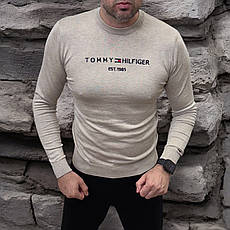 Чоловічий джемпер Tommy Hilfiger тонкий брендовий светр Томмі чорний, фото 3