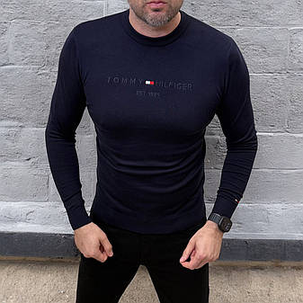 Чоловічий джемпер Tommy Hilfiger тонкий брендовий светр Томмі чорний, фото 2