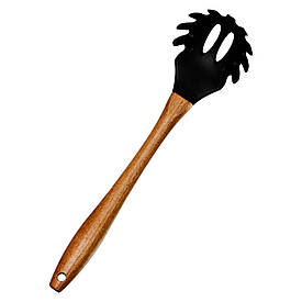 Силіконова ложка для спагетті з дерев'яною ручкою 30 (см) ложка для макаронів, пасти лопатка для спагетті HP-8-57