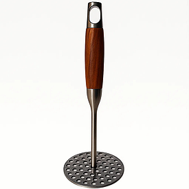 Картоплем'ялка для пюре 26 (см) толкушка для картоплі з нержавіючої сталі з дерев'яною ручкою HP-8-59