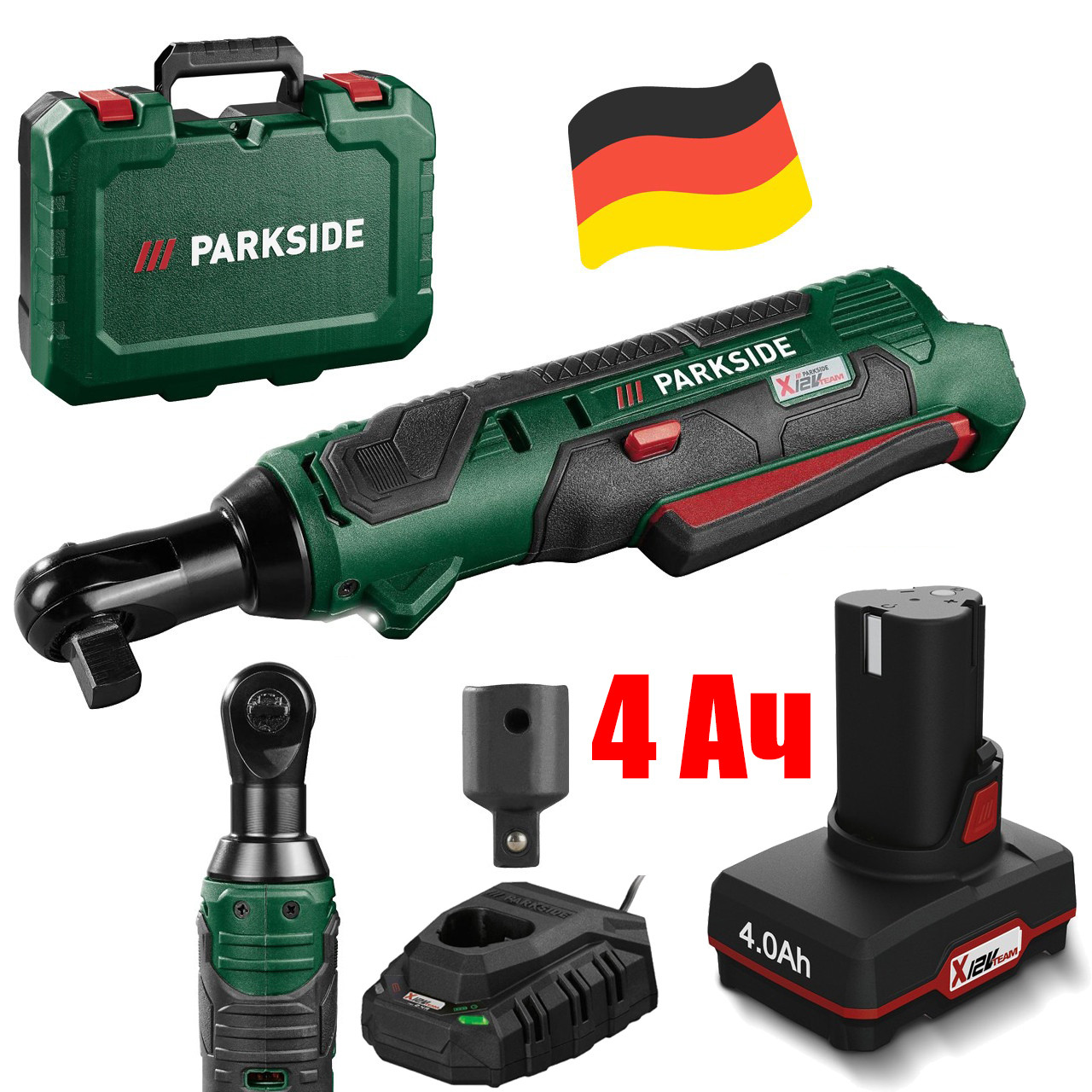 Акумуляторний кутовий гайковерт Parkside PAR 12 B1 (4 А·год, Німеччина), фото 1