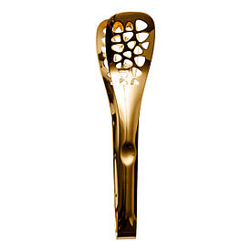 Щипці кухонні металеві 25×5 (см) кулінарні щипці для м'яса, риби, гриля кухарські щипці Золотистий HP-8-64