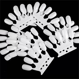 Молочна палітра-корона "Овал" (50 типс, 5.5 см) на кільці "Овал" для демонстрації лаків, гель-лаків