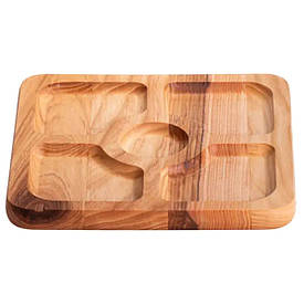 Менажниця на 5 секцій дерев'яна 25×25 см квадратна Lugi T43W250