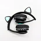 Бездротові навушники Котячі вушка VZV-23M чорні з підсвічуванням та мікрофоном для дітей та підлітків, фото 8