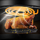 Електричний аерогриль QF-605 8 л 2400W з програмами приготування їжі та таймером для запікання, фото 5