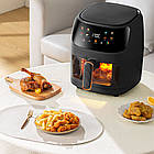 Електричний аерогриль QF-605 8 л 2400W з програмами приготування їжі та таймером для запікання, фото 6