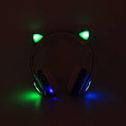 Бездротові Bluetooth-навушники Котячі вушка VZV-23M Блакитні дитячі з підсвіткою й мікрофоном, фото 7