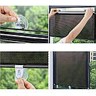 Рулонна сонцезахисна шторка 125×58 см чорна для пластикових вікон та захисту від сонця, фото 4