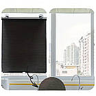 Рулонна сонцезахисна шторка 125×58 см чорна для пластикових вікон та захисту від сонця, фото 6