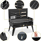 Складаний мангал CA-07 для барбекю з гратами в комплекті лопатка та вилка зручний для пікніка, фото 7