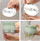 Міні-подрібнювач AD009 акумуляторний електрична овочерізка для кухні та приготування їжі, фото 3