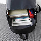 Шкільний набір 4в1 42x30x12 см чорний рюкзак, сумка, клатч та пенал практичний комплект для учнів, фото 6