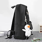 Шкільний набір 4в1 42x30x12 см чорний рюкзак, сумка, клатч та пенал практичний комплект для учнів, фото 7