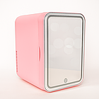 Автохолодильник 4л рожевий з дзеркалом та LED підсвічуванням компактний для автомобіля та подорожей, фото 3