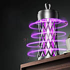 Електромухобойка USB 1200mAh акумуляторна лампа-пастка для комарів та мух, фото 5