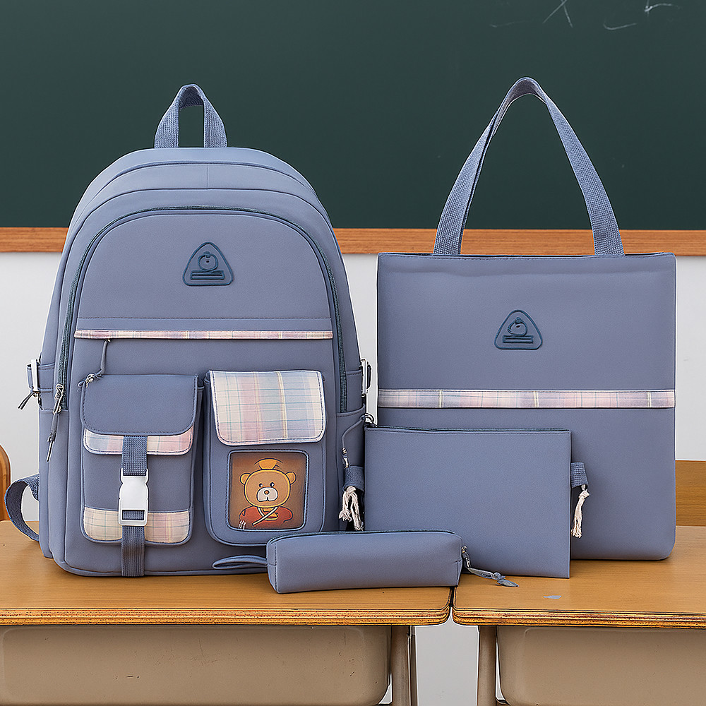 Шкільний набір 4в1 45x32x14 см рюкзак, сумка, клатч та пенал стильний комплект для повсякденного використання, фото 1