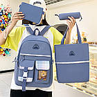 Шкільний набір 4в1 45x32x14 см рюкзак, сумка, клатч та пенал стильний комплект для повсякденного використання, фото 3