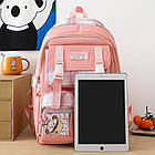 Шкільний набір 5в1 43x30x14 см рюкзак, сумка, клатч та пенал практичний комплект для учнів, фото 3