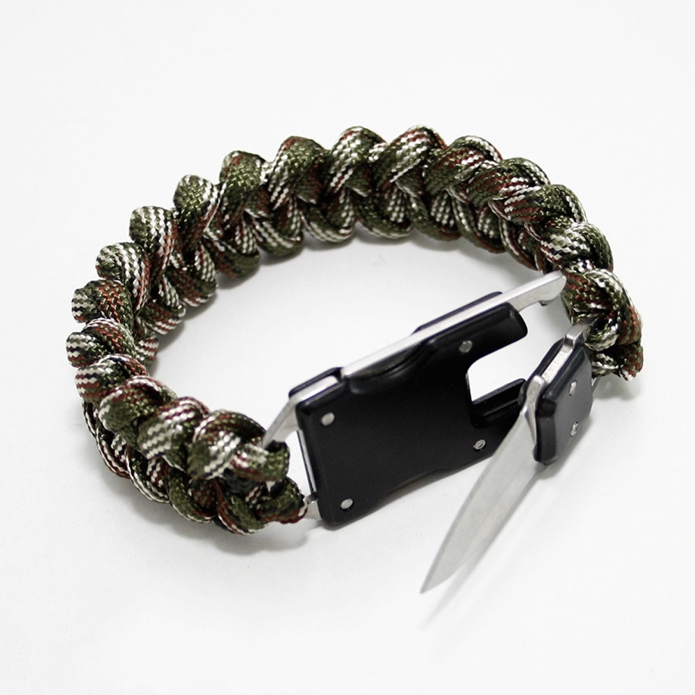 Браслет виживання з ножем із паракорду для туристів та походів, фото 1
